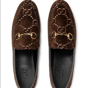 Gucci brown velvet loafers